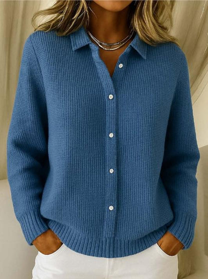 【S-3XL】Modny, jednokolorowy, dzianinowy kardigan dla kobiet na jesień i zimę