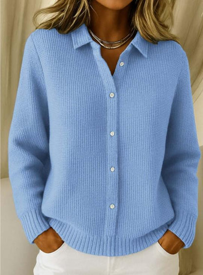 【S-3XL】Modny, jednokolorowy, dzianinowy kardigan dla kobiet na jesień i zimę