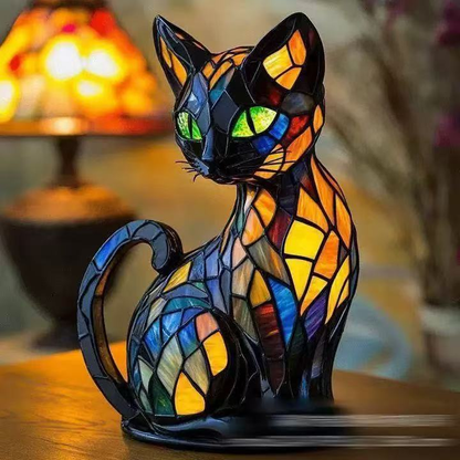 ✨🐱Lampa stołowa w kształcie zwierzęcia, lampka nocna w stylu retro, kreatywna lampka nocna LED wykonana z kolorowej żywicy.