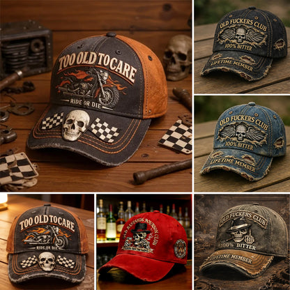 🏁💀Czapka baseballowa w stylu retro z nadrukiem cyfrowym 3D