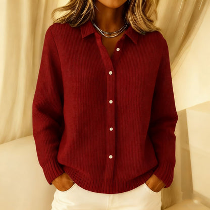 【S-3XL】Modny, jednokolorowy, dzianinowy kardigan dla kobiet na jesień i zimę