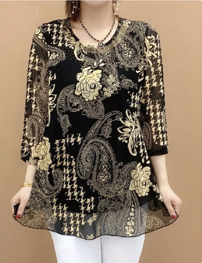 【XL-6XL】2026 Nowa letnia koszula z luźną elastyczną górą zakrywającą brzuch