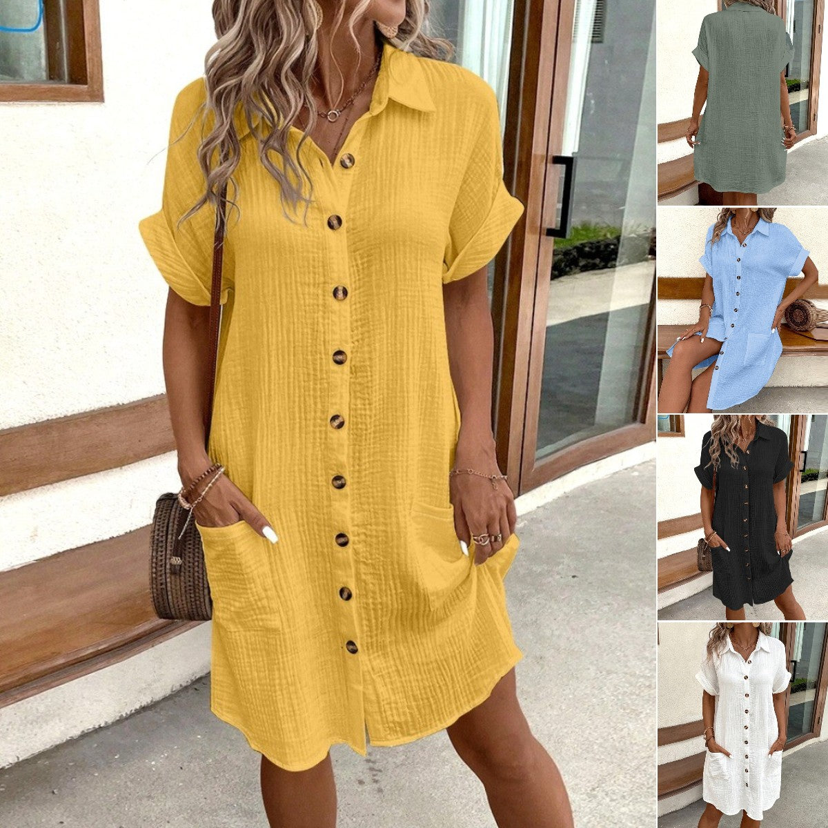 🎁 Bawełniano-lniana sukienka z 2026 z krótkim rękawem, lekka i przewiewna – 🌟 Wiosenna promocja Kup teraz w korzystnej cenie