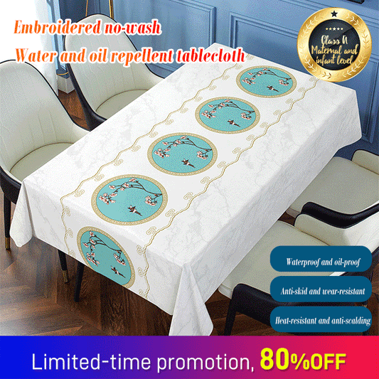 Obrusy z haftem w stylu vintage, wodoodporne i olejoodporne, które można prać