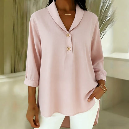 【S-3XL】Stylowa, wygodna, luźna, damska koszula z długim rękawem i kołnierzykiem typu Piotruś Pan