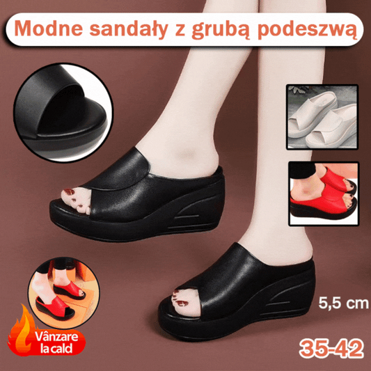 🔥【35-42】 Eleganckie sandały na koturnie z wygodną wkładką[obcas 5,5 cm]