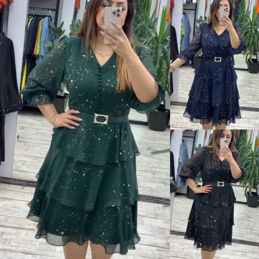 【🥇HOT SALE】(S-5XL) 💋 Visokokakovostna šifonska obleka