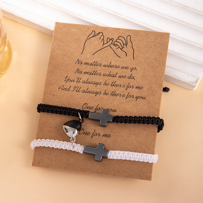 💕Stylowe bransoletki dla par, magnetyczne bransoletki z serduszkami