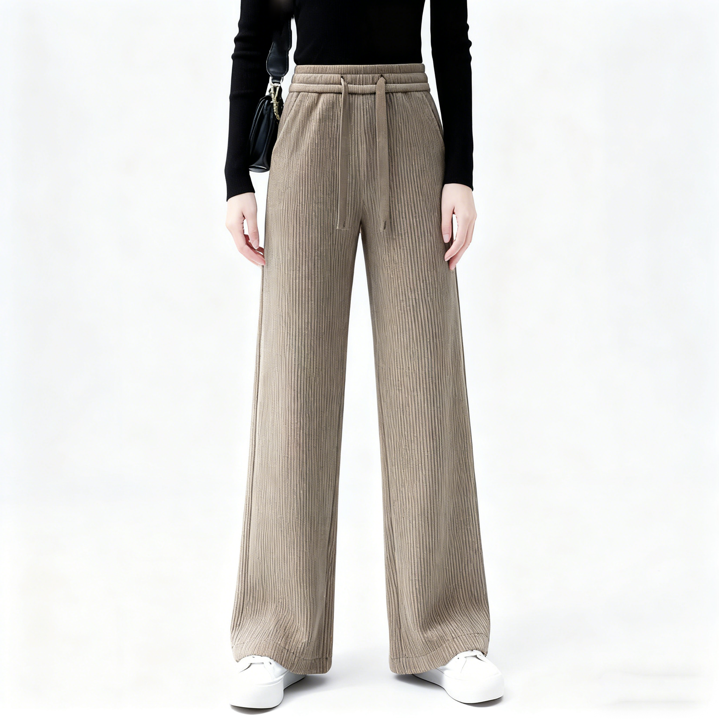 😍【M-3XL】Wysokiej jakości modne, luźne spodnie z wysokim stanem – wyszczuplające i wygodne