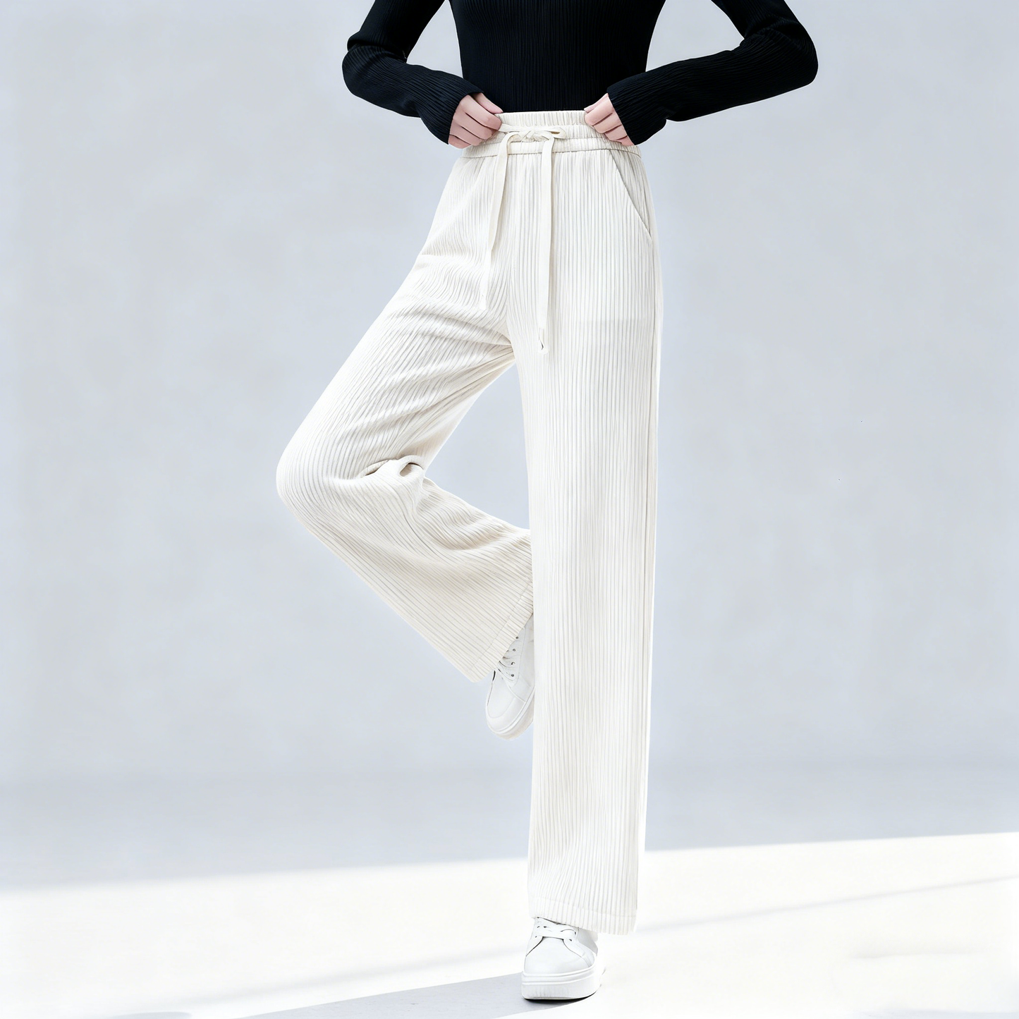 😍【M-3XL】Wysokiej jakości modne, luźne spodnie z wysokim stanem – wyszczuplające i wygodne