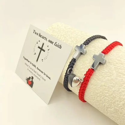 💕Stylowe bransoletki dla par, magnetyczne bransoletki z serduszkami