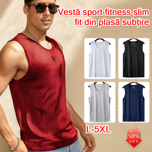 🔥🌈【Zestaw 5-częściowy】✨Męska letnia koszulka bez rękawów✅Wykonana z lodowego jedwabiu✅Lekka i oddychająca✅Szybko schnie